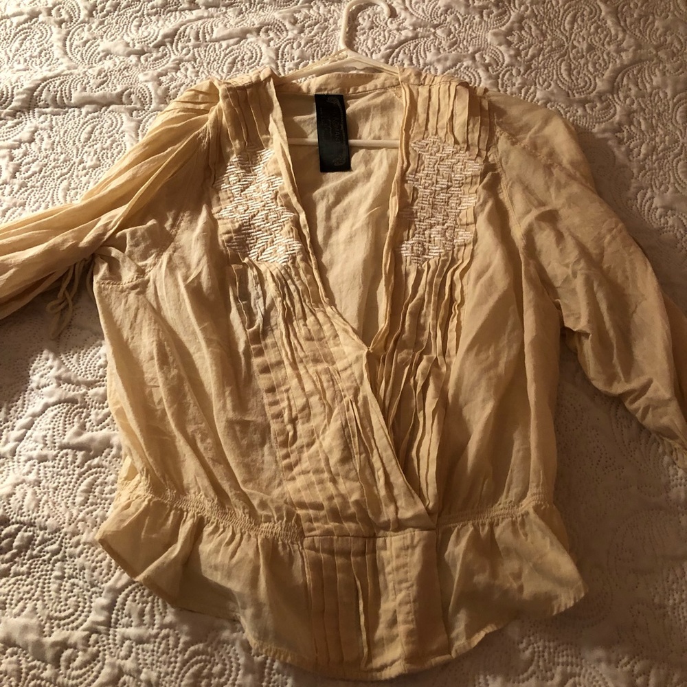 Free People Romantics Embroidered Top Sz S
